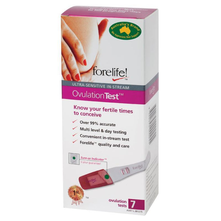 Forelife Ultra Sensitive Ovulation 7 Test front image on Livehealthy HK imported from Australia