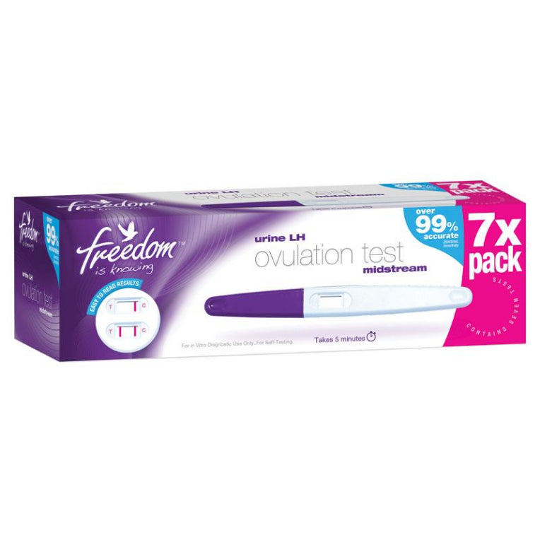 Freedom Ovulation Test LH Midstream 7 Pack front image on Livehealthy HK imported from Australia