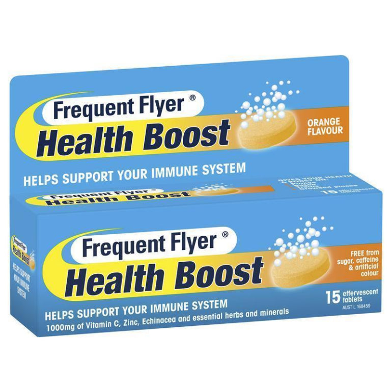 Frequent Flyer Health Boost 15 Tablets front image on Livehealthy HK imported from Australia