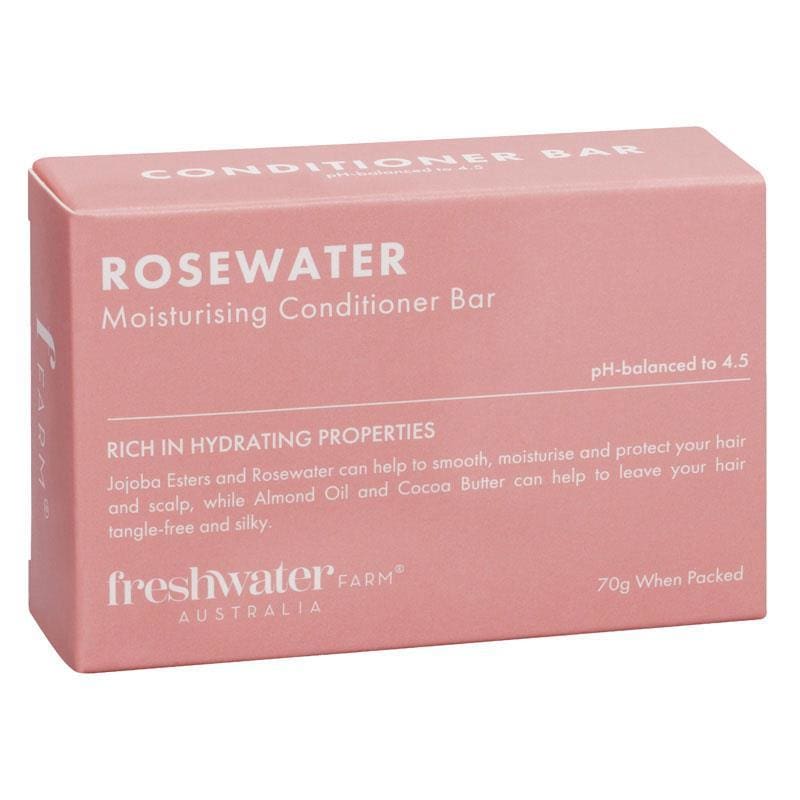 Freshwater Farm Australia Rosewater Cleansing Conditioner Bar 70g front image on Livehealthy HK imported from Australia