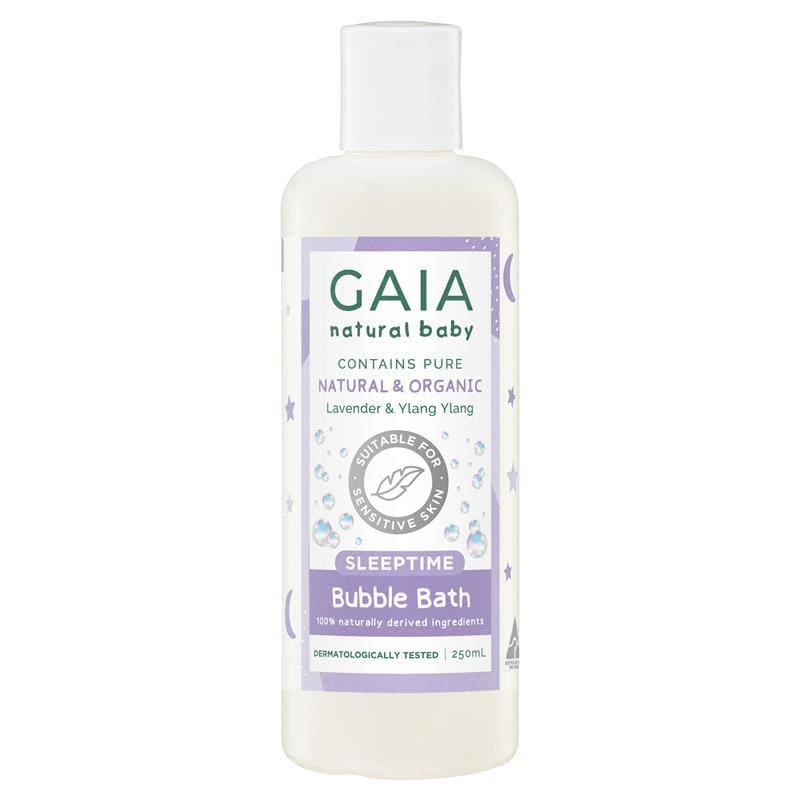 Gaia Natural Baby Bubble Bath Sleeptime 250ml front image on Livehealthy HK imported from Australia