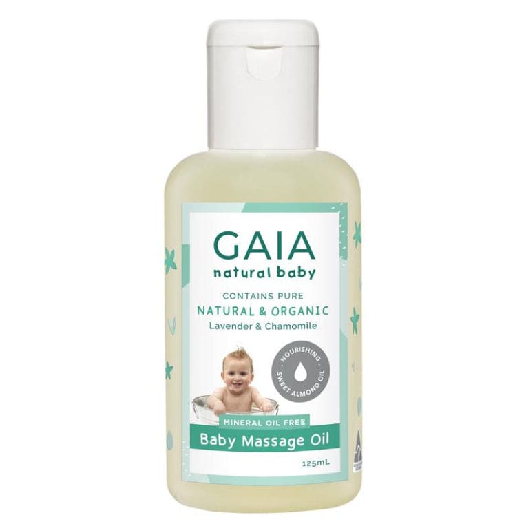 Gaia Natural Baby Massage Oil 125mL front image on Livehealthy HK imported from Australia