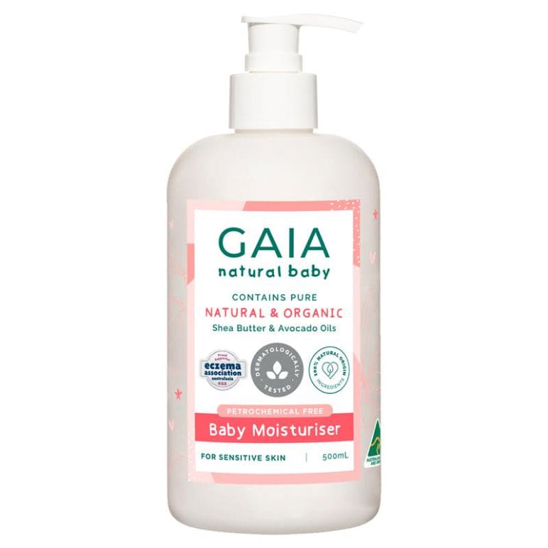 Gaia Natural Baby Moisturiser 500ml front image on Livehealthy HK imported from Australia