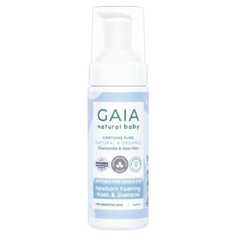 GAIA Natural Baby Newborn Foaming Wash & Shampoo 150ml front image on Livehealthy HK imported from Australia