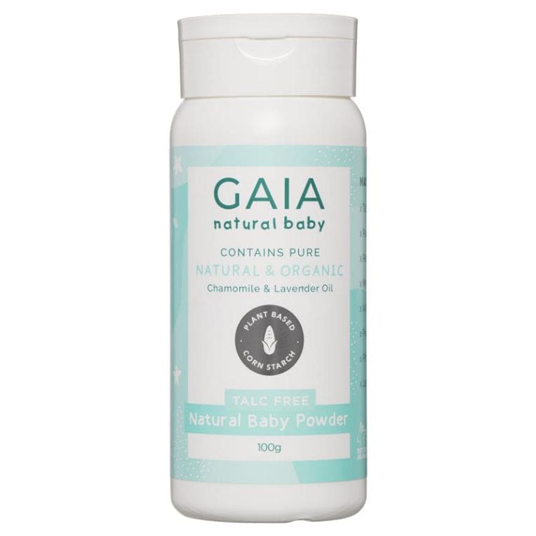 Gaia Natural Baby Powder 100g front image on Livehealthy HK imported from Australia