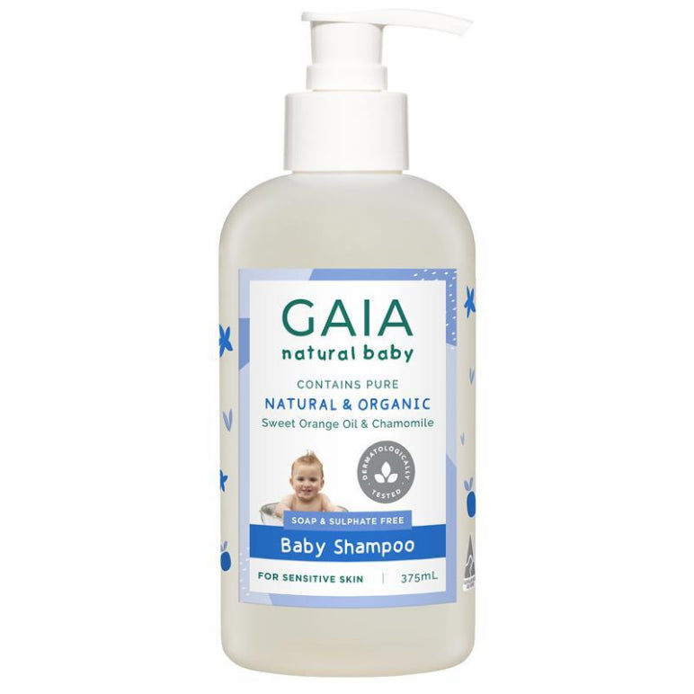 Gaia Natural Baby Shampoo 375ml front image on Livehealthy HK imported from Australia
