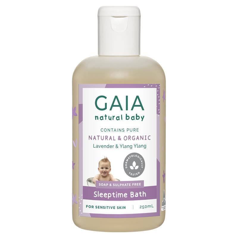 Gaia Natural Baby Sleeptime Bath Wash 250ml front image on Livehealthy HK imported from Australia