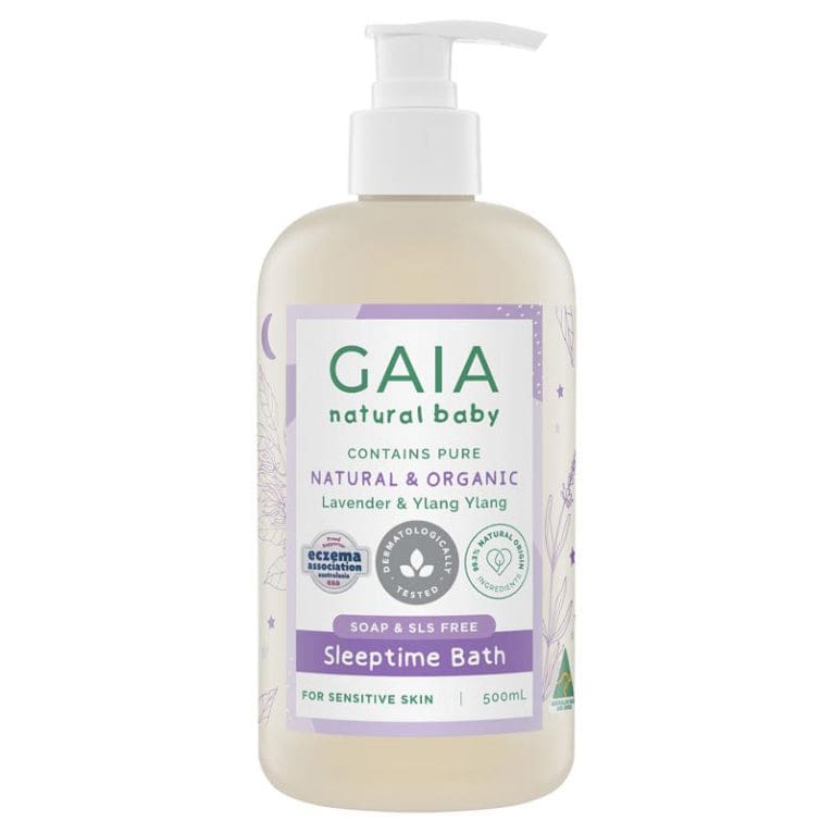 Gaia Natural Baby Sleeptime Bath Wash 500ml front image on Livehealthy HK imported from Australia