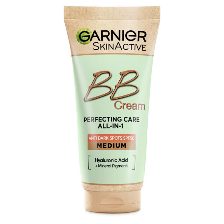 Garnier BB Cream All-In-One Perfector Even Tone Shade Medium SPF 50 50mL front image on Livehealthy HK imported from Australia