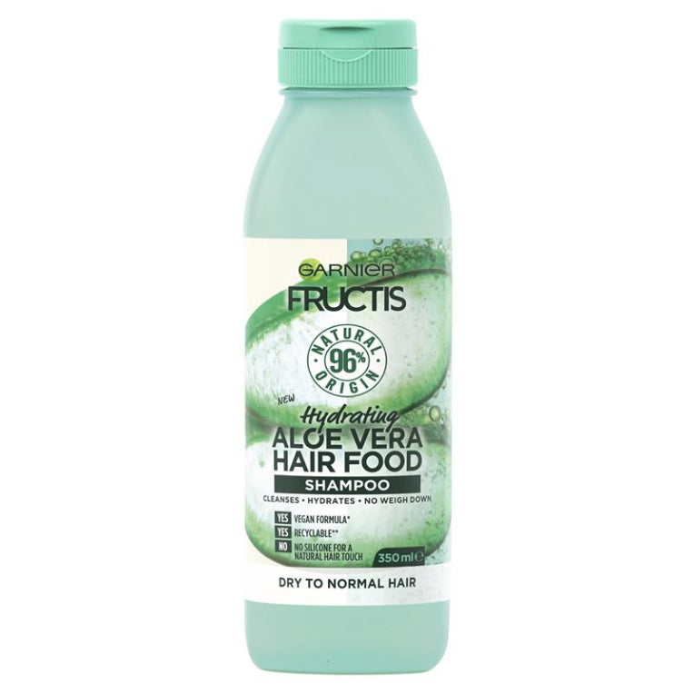 Garnier Fructis Hair Food Hydrating Aloe Vera Shampoo For Normal Hair 350ml front image on Livehealthy HK imported from Australia