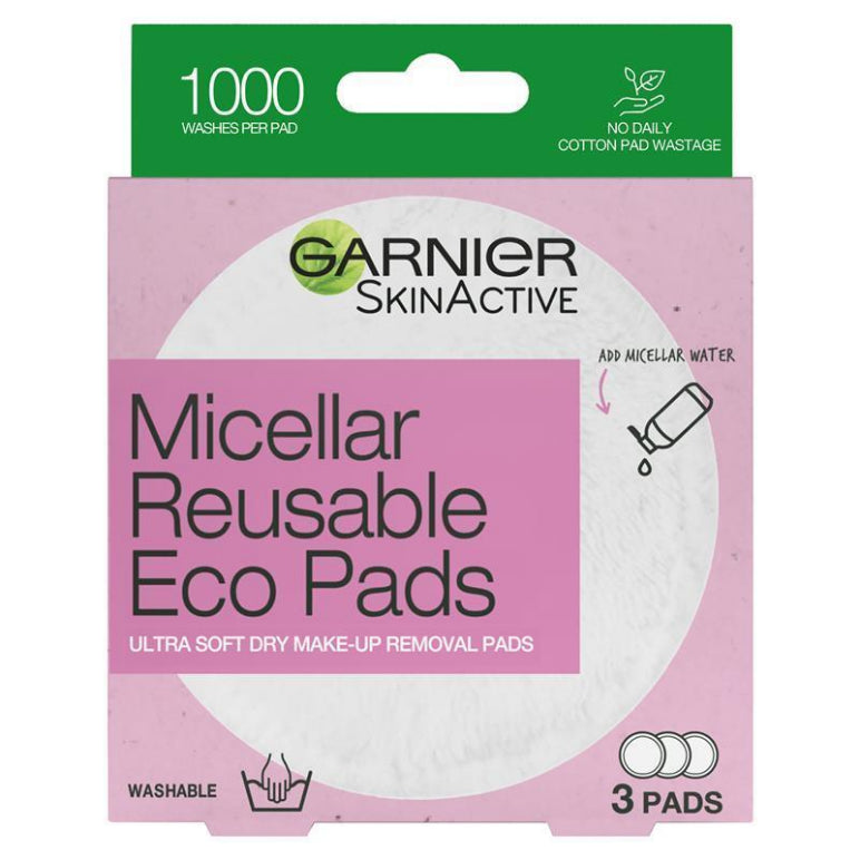 Garnier Micellar Reusable Eco Pads 3 Pack front image on Livehealthy HK imported from Australia