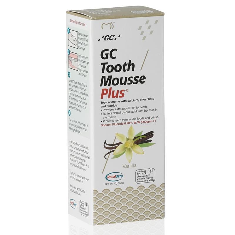 GC Tooth Mousse Plus Vanilla 40g front image on Livehealthy HK imported from Australia