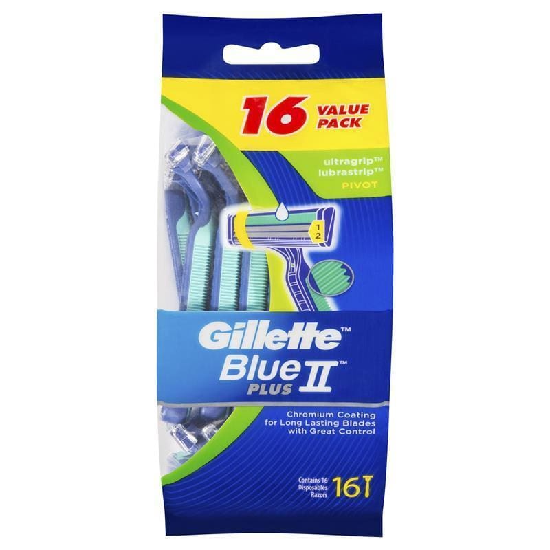 Gillette Blue II Disposables Pivot Plus 16 Pack front image on Livehealthy HK imported from Australia