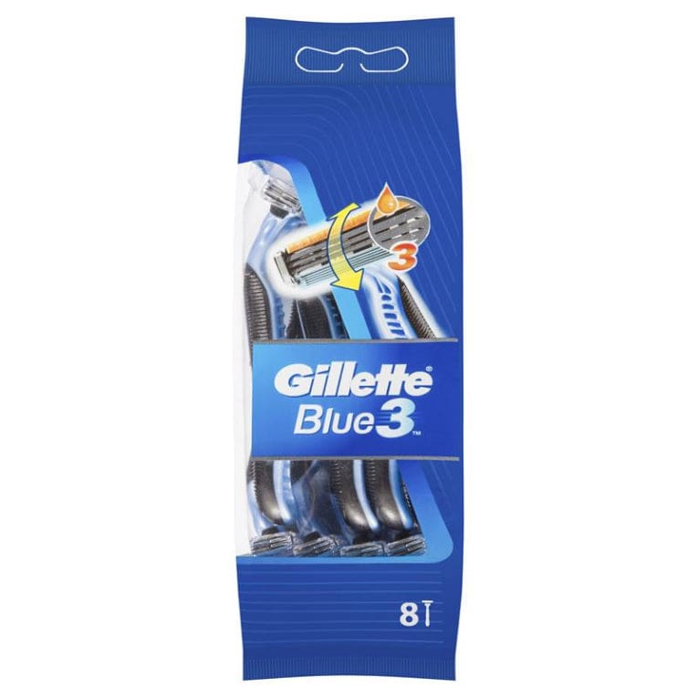 Gillette Blue III Disposables 8 Pack front image on Livehealthy HK imported from Australia