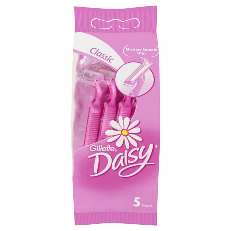 Gillette Daisy Classic Disposable 5 Pack front image on Livehealthy HK imported from Australia