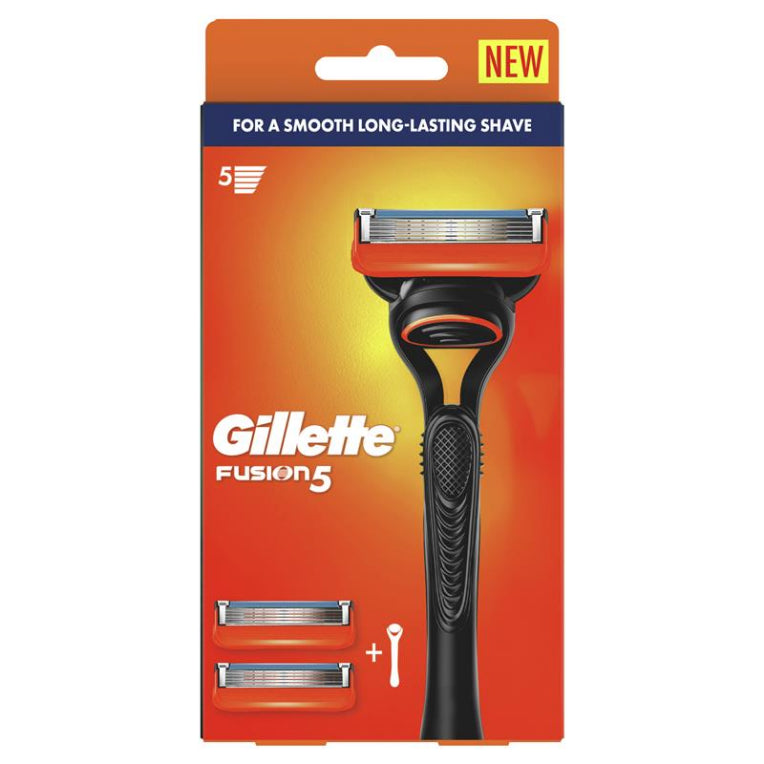 Gillette Fusion Manual Razor + 2 Blade Refills front image on Livehealthy HK imported from Australia