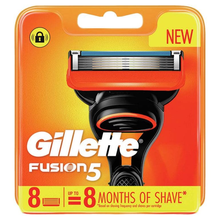 Gillette Fusion Manual Razor Blades 8 Pack front image on Livehealthy HK imported from Australia