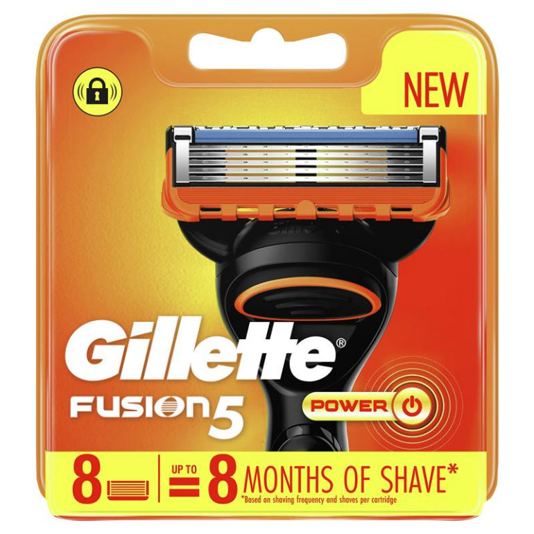 Gillette Fusion Power Razor Blades 8 Pack front image on Livehealthy HK imported from Australia