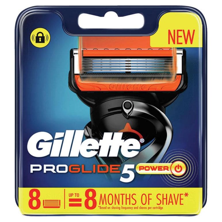 Gillette Fusion Proglide Power Razor Blades 8 Pack front image on Livehealthy HK imported from Australia