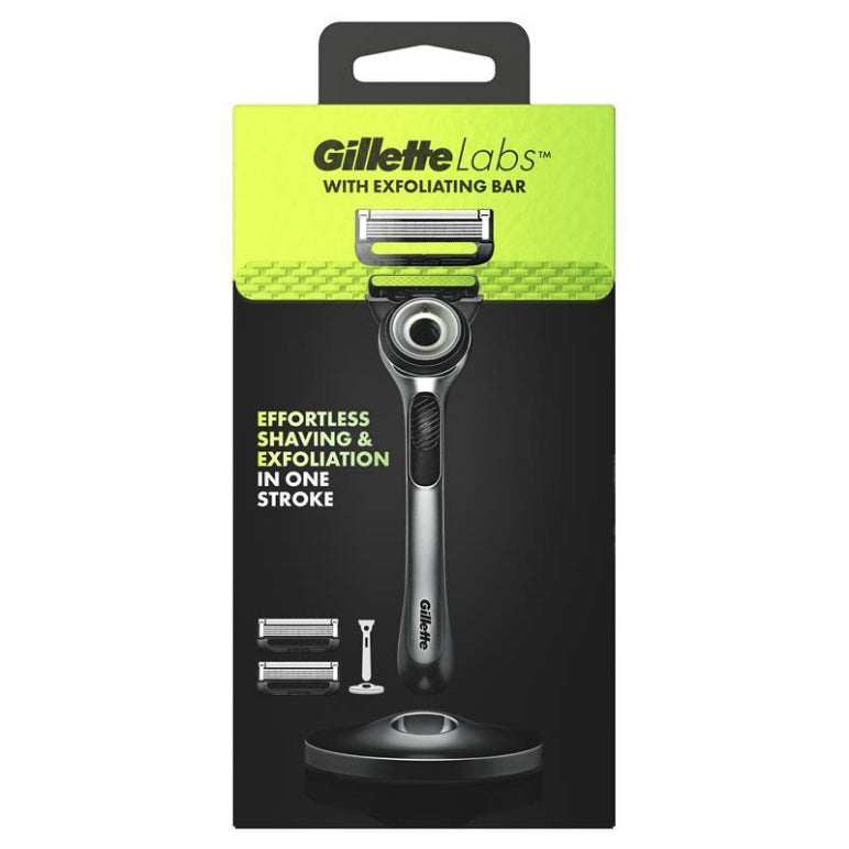 Gillette Labs Exfoliating Razor with Magnetic Stand + 2 Blade Refills front image on Livehealthy HK imported from Australia