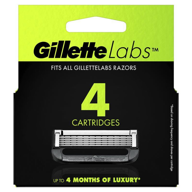 Gillette Labs Razor Blades Cartridges 4 Pack front image on Livehealthy HK imported from Australia