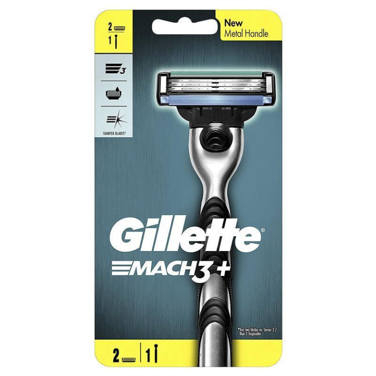 Gillette Mach 3+ Razor 2 Up front image on Livehealthy HK imported from Australia