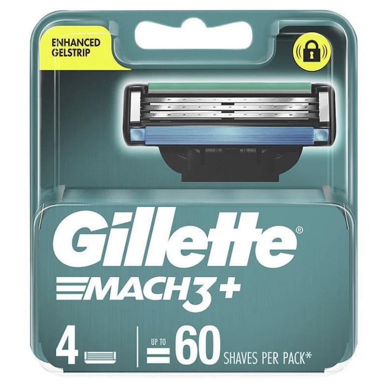 Gillette Mach 3+ Replacement Razor Blades 4 Pack front image on Livehealthy HK imported from Australia