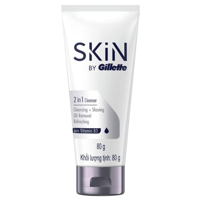 Gillette Skin 2 In 1 Cleanser 80g front image on Livehealthy HK imported from Australia