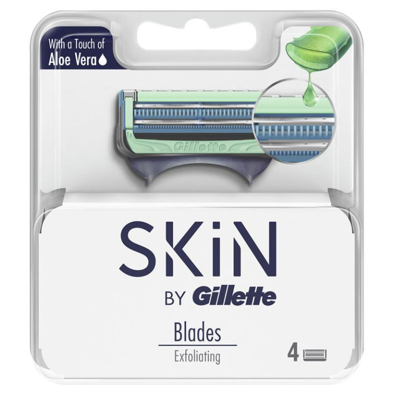 Gillette Skin Aloe Vera Razor Blades 4 Pack front image on Livehealthy HK imported from Australia