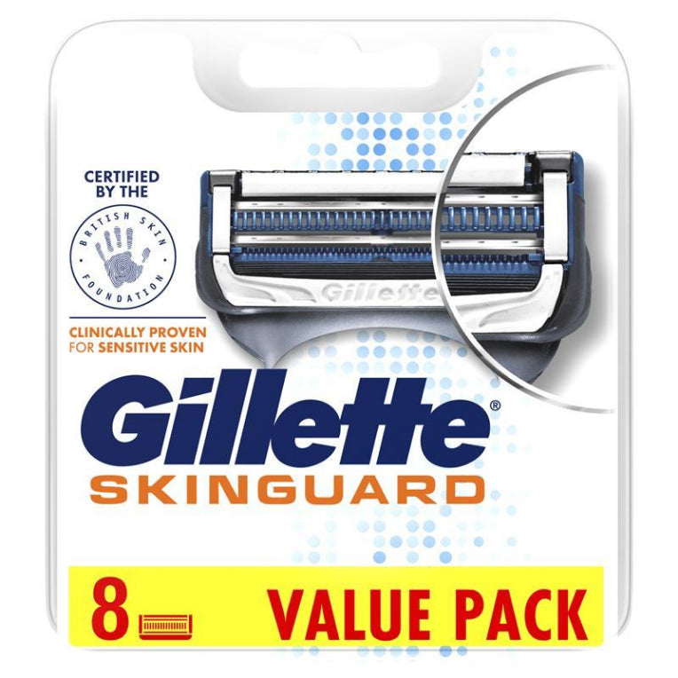 Gillette Skinguard Cartridges 8 Pack front image on Livehealthy HK imported from Australia
