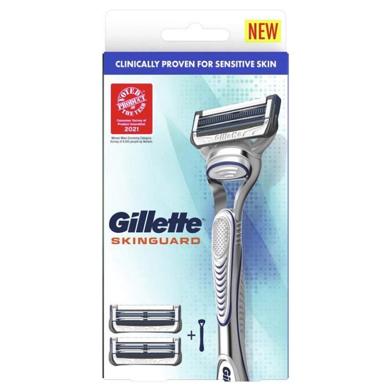Gillette Skinguard Manual Razor + 2 Blade Refills front image on Livehealthy HK imported from Australia