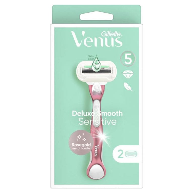 Gillette Venus Deluxe Smooth Sensitive Rose Gold + 2 Blade Refills front image on Livehealthy HK imported from Australia