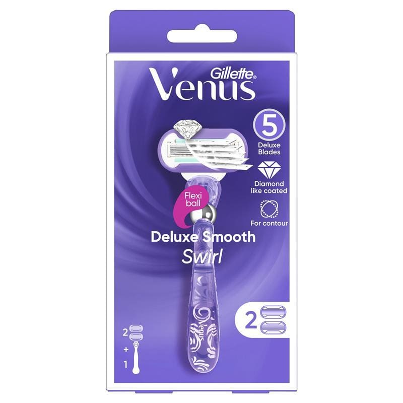 Gillette Venus Deluxe Smooth Swirl + 2 Blade Refills front image on Livehealthy HK imported from Australia