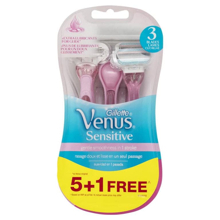 Gillette Venus Sensitive 5+1 Pack front image on Livehealthy HK imported from Australia