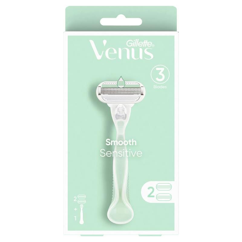 Gillette Venus Smooth Sensitive + 2 Blade Refills front image on Livehealthy HK imported from Australia