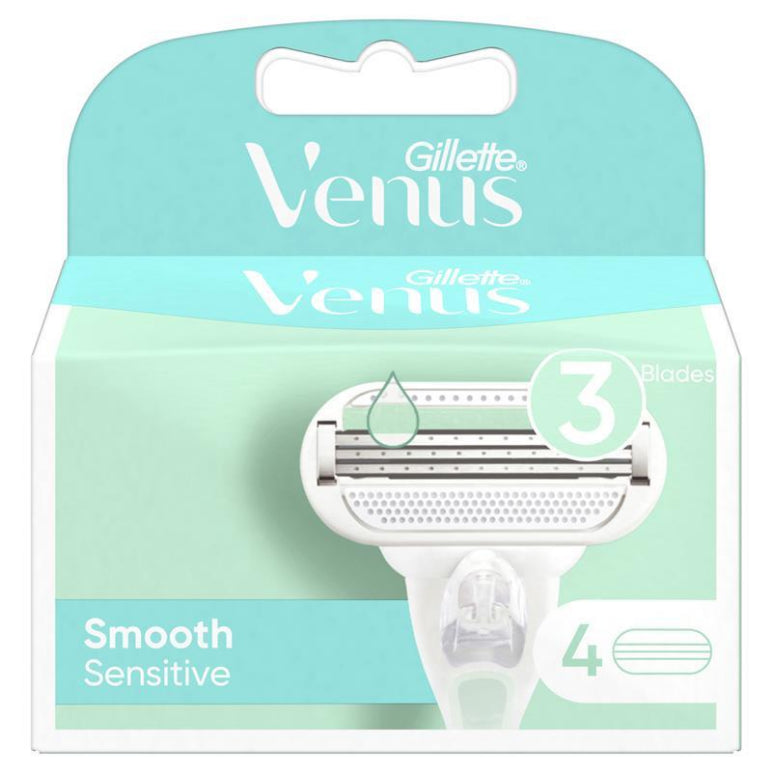 Gillette Venus Smooth Sensitive Blade Refills 4 Pack front image on Livehealthy HK imported from Australia