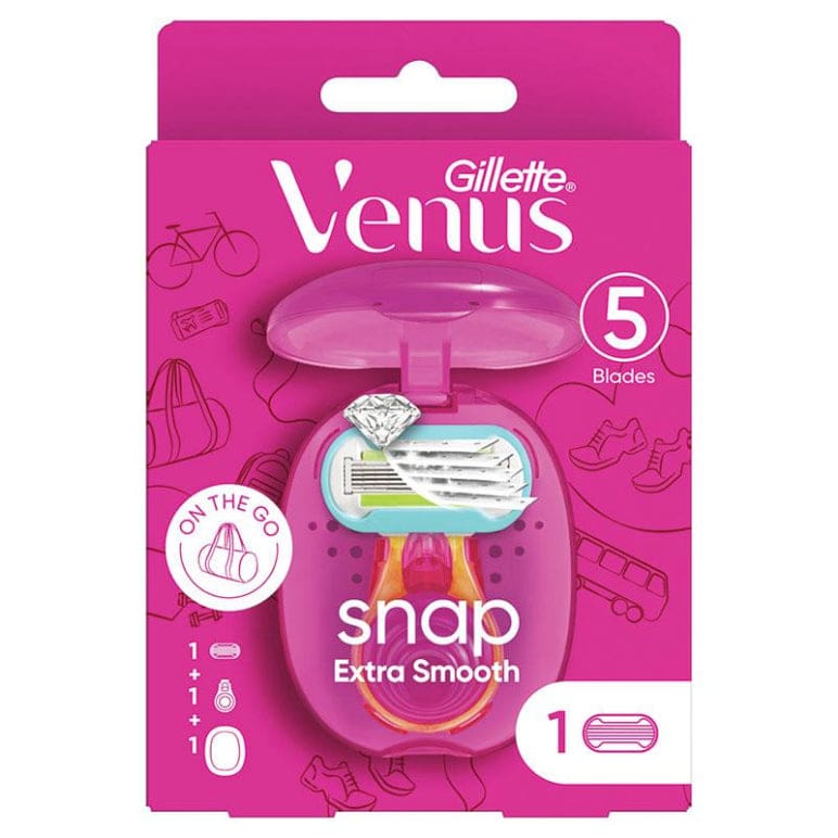 Gillette Venus Snap Extra Smooth Razor 1 Up front image on Livehealthy HK imported from Australia