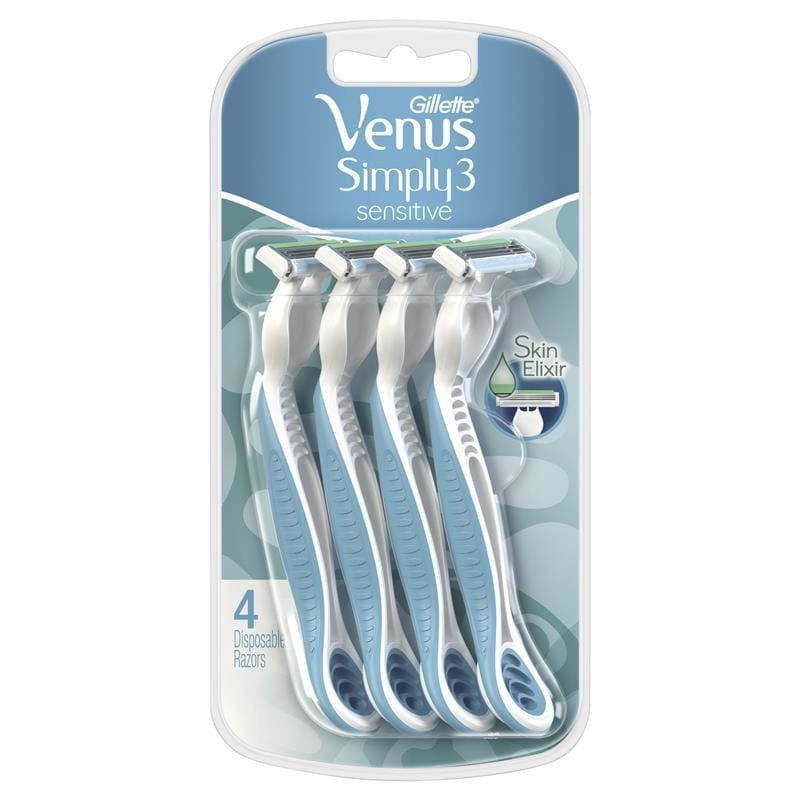 Gillette Venus3 Disposables 4 Pack front image on Livehealthy HK imported from Australia