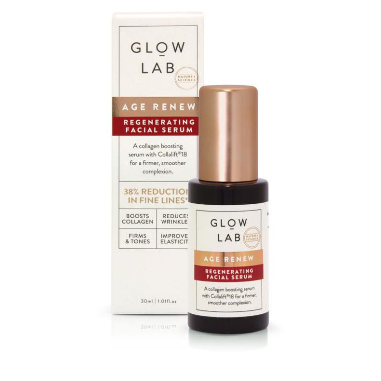 Glow Lab Age Renew Regenerating Facial Serum 30ml front image on Livehealthy HK imported from Australia