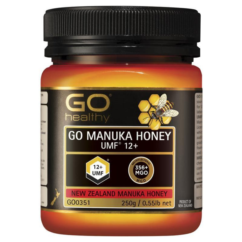 GO Healthy Manuka Honey UMF 12+ (MGO 350+) 250gm front image on Livehealthy HK imported from Australia