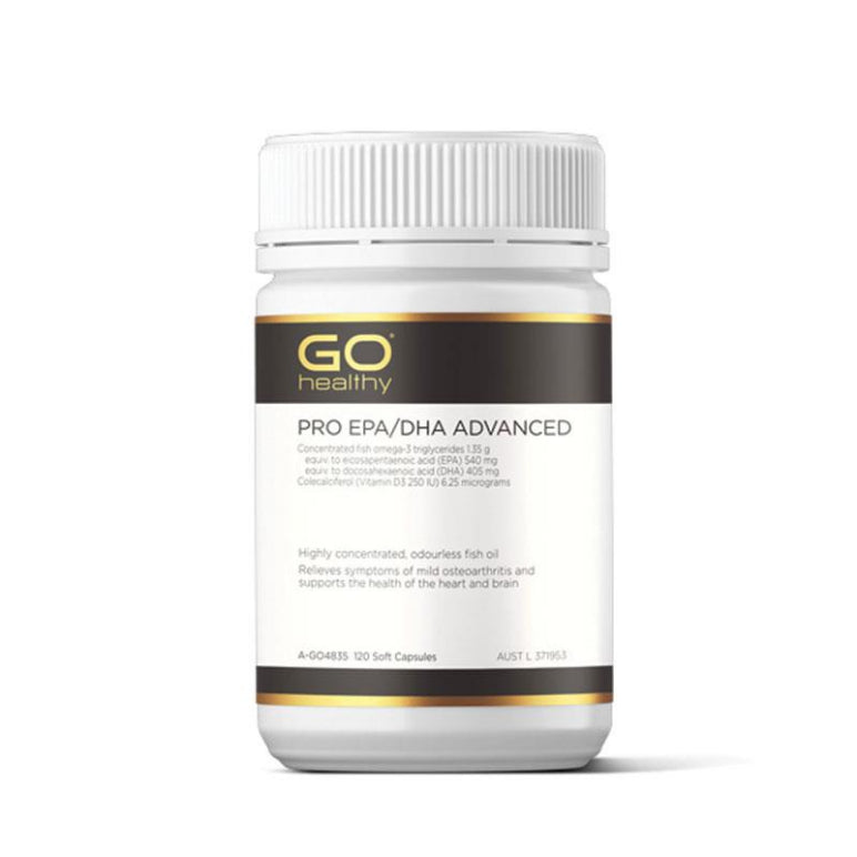 GO Healthy Pro EPA/DHA Advanced 120 Softgel Capsules front image on Livehealthy HK imported from Australia