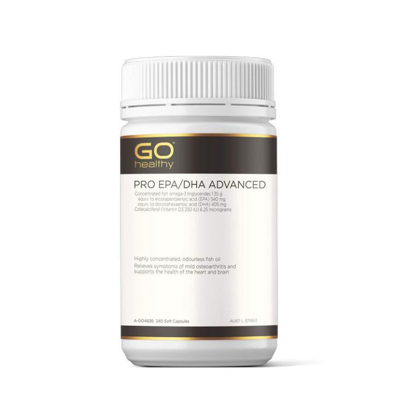GO Healthy Pro EPA/DHA Advanced 240 Softgel Capsules front image on Livehealthy HK imported from Australia