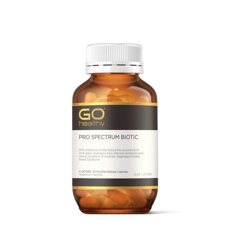 GO Healthy Pro Spectrum Biotic 30 Vege Capsules front image on Livehealthy HK imported from Australia