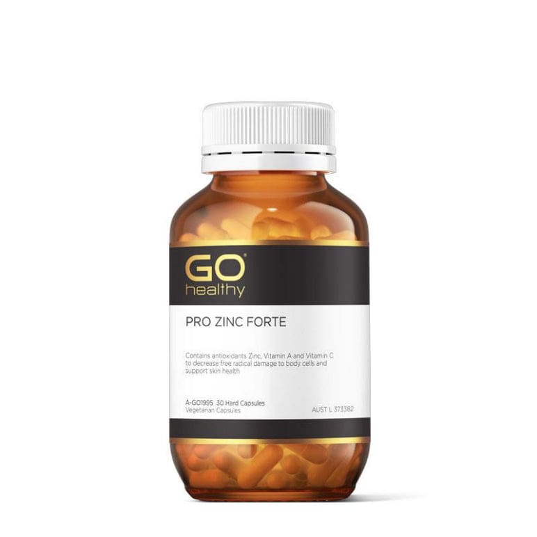 GO Healthy Pro Zinc Forte 30 Vege Capsules front image on Livehealthy HK imported from Australia