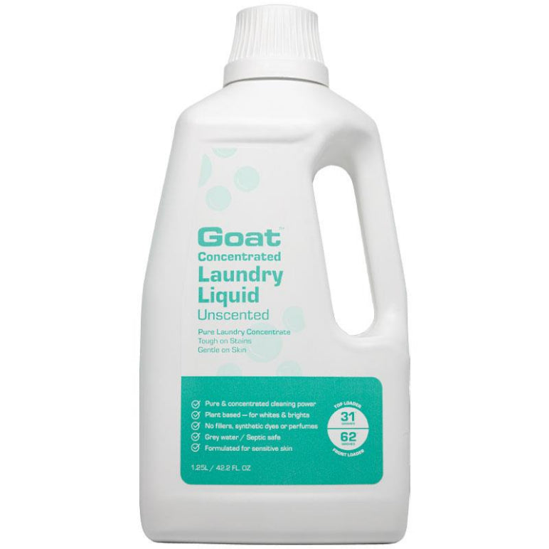 Goat Concentrated Laundry Liquid Unscented 1.25 Litre front image on Livehealthy HK imported from Australia
