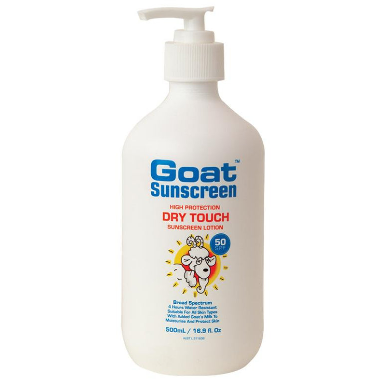 Goat Sunscreen Dry Touch 500ml front image on Livehealthy HK imported from Australia