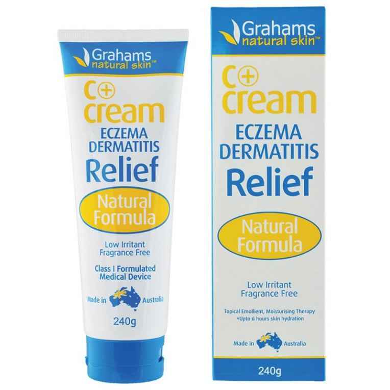 Grahams C+ Eczema & Dermatitis Cream 240g front image on Livehealthy HK imported from Australia