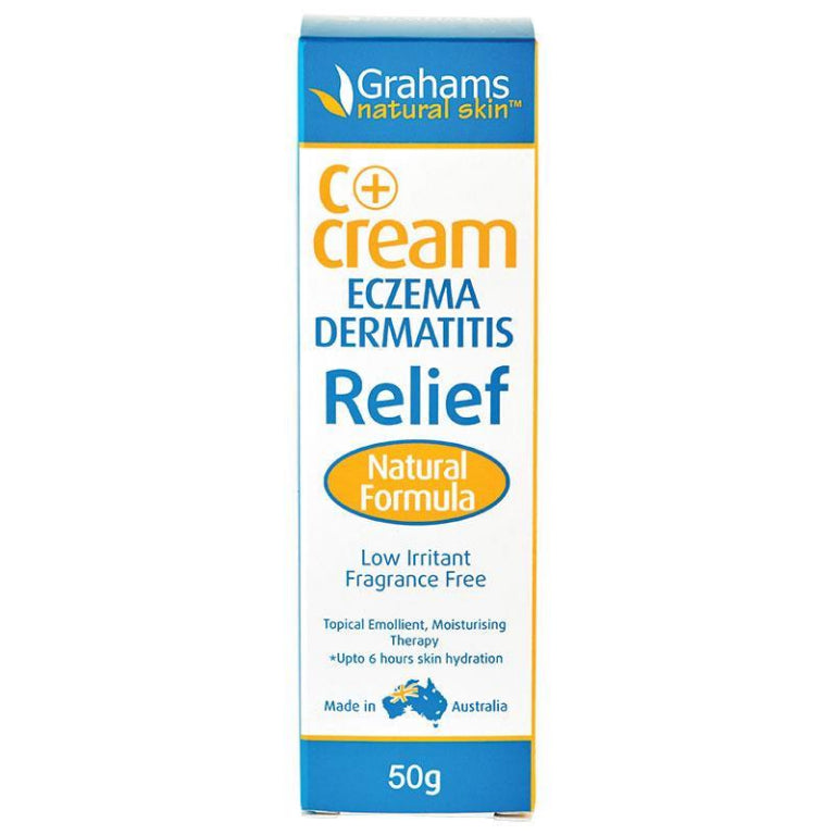 Grahams C+ Eczema & Dermatitis Cream 50g front image on Livehealthy HK imported from Australia