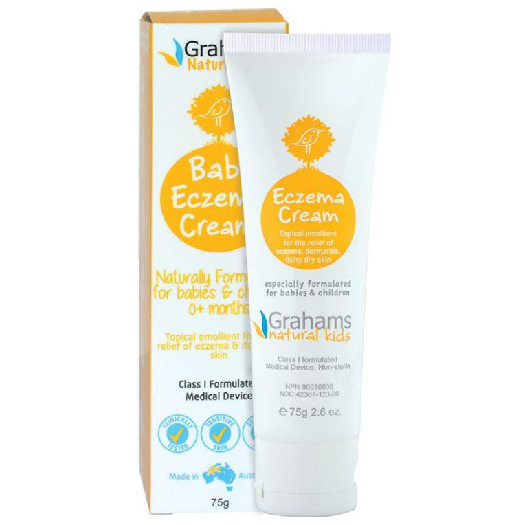 Grahams Natural Baby Eczema Cream 75g front image on Livehealthy HK imported from Australia