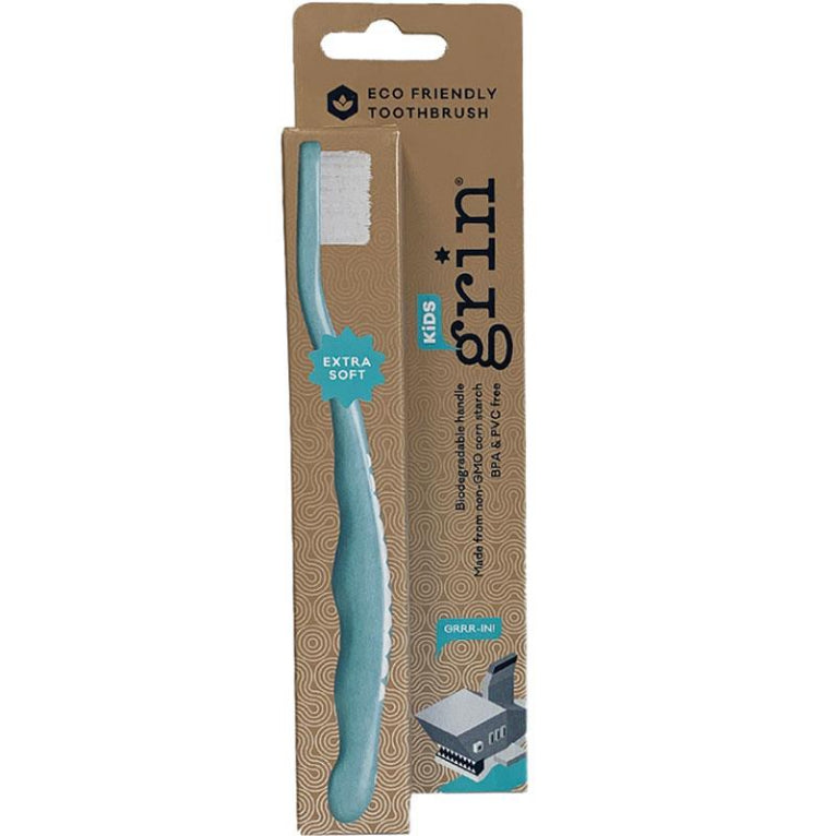 Grin Kids Bio Toothbrush Blue 1 Pack front image on Livehealthy HK imported from Australia